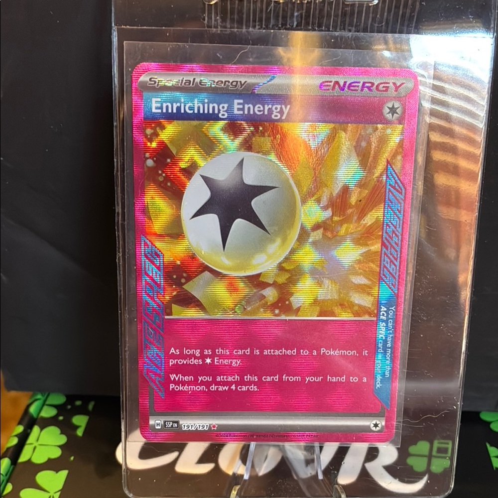 Pokemon Enriching Energy Card - Pink and Gold